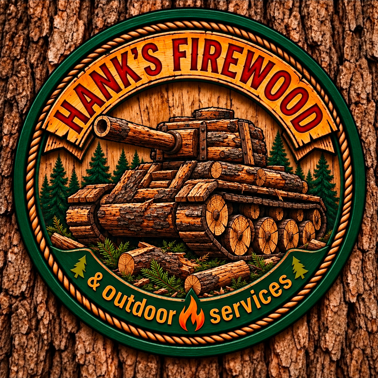 Hank's Firewood & Property Services logo